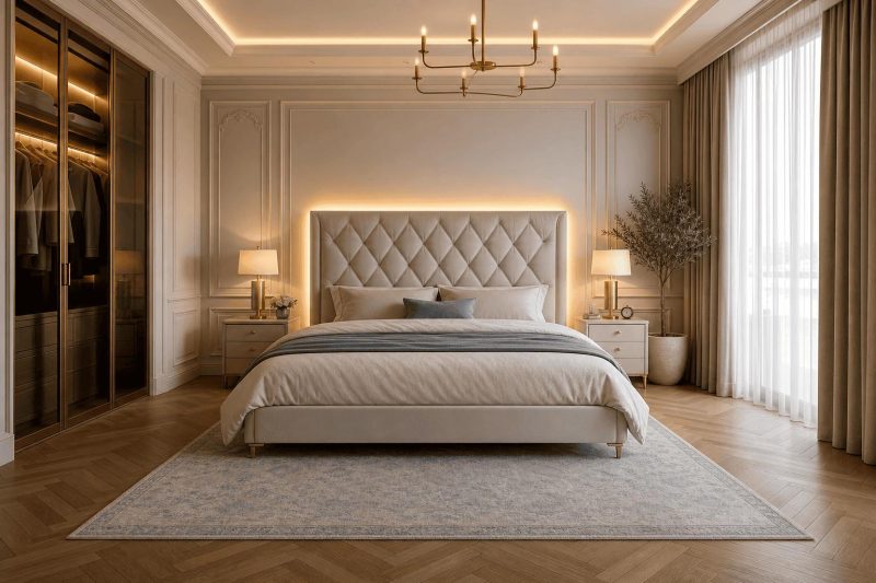 Sypialnia w stylu modern classic