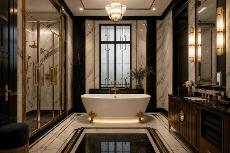 Łazienka w stylu Art Deco