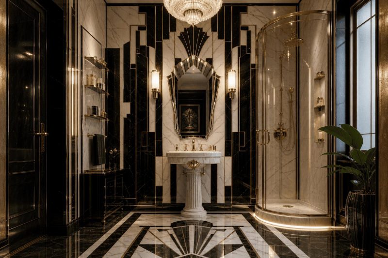 Łazienka w stylu Art Deco