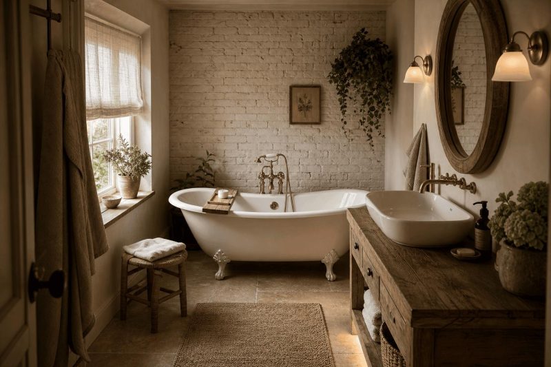 Mała łazienka w stylu Boho