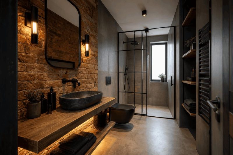 Mała łazienka w stylu loft