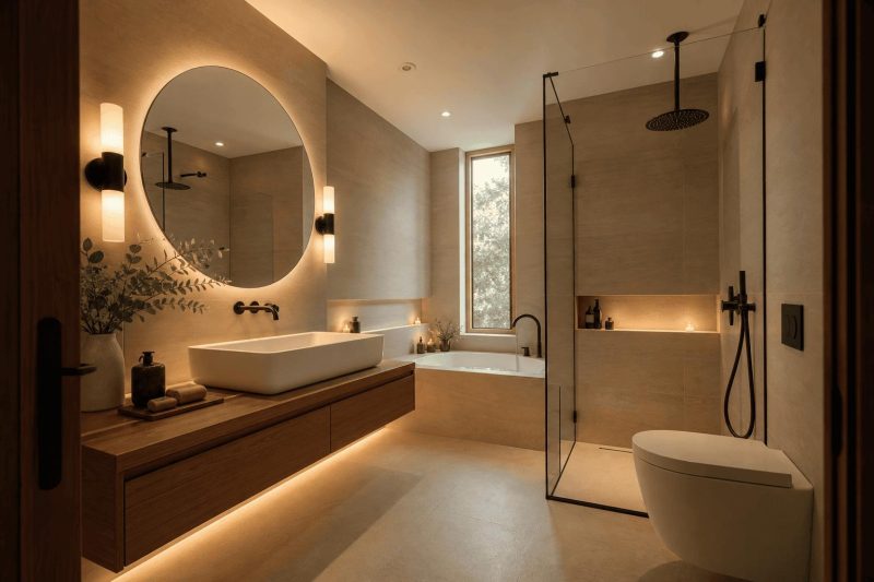 Mała łazienka w stylu spa