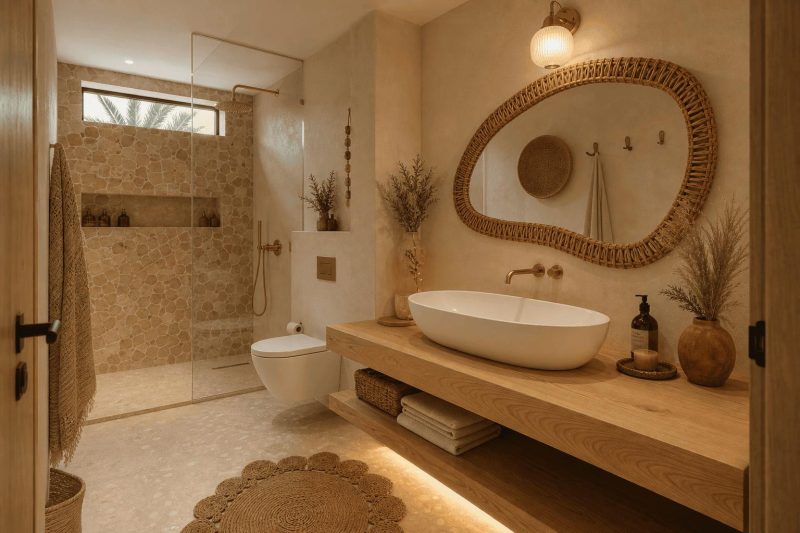 Mała łazienka w stylu Boho