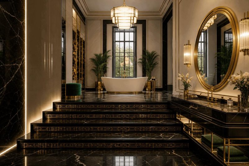 Łazienka w stylu Art Deco