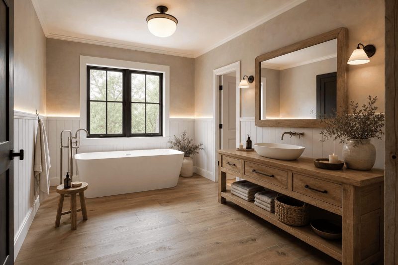 Łazienka w stylu Modern Farmhouse