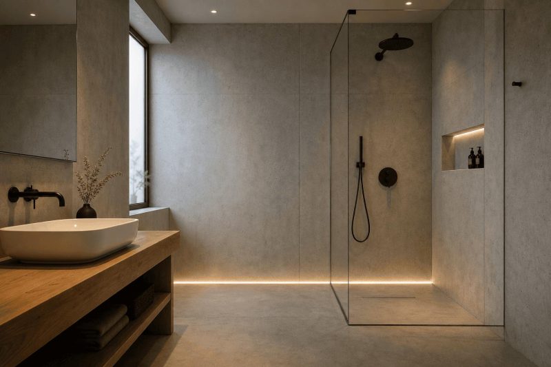 Beton architektoniczny w łazience