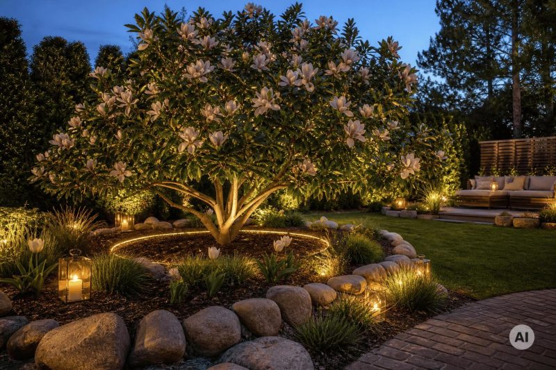 Magnolia w ogrodzie