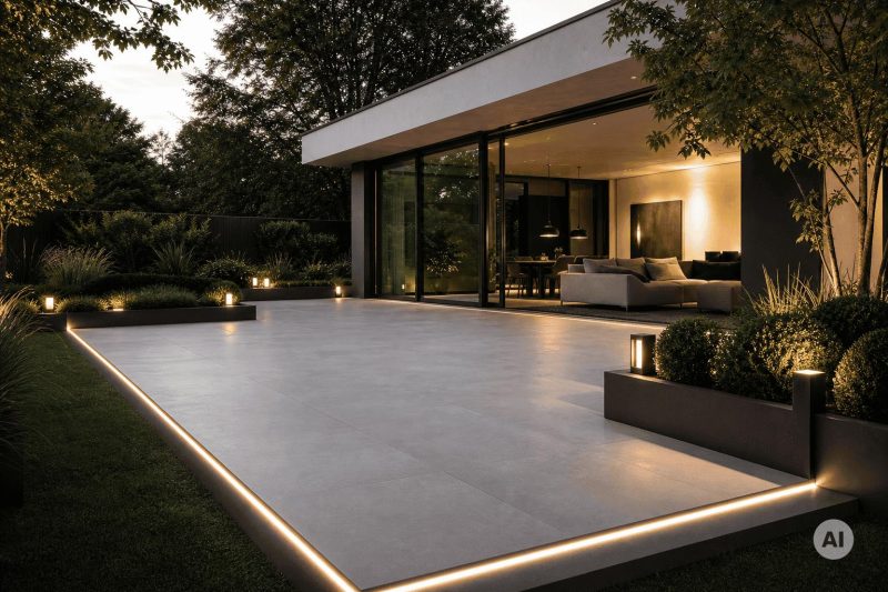 Nowoczesne patio w ogrodzie