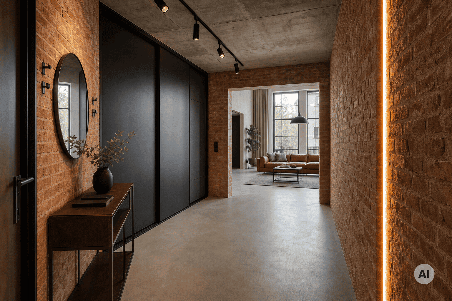 przedpokoj styl loft